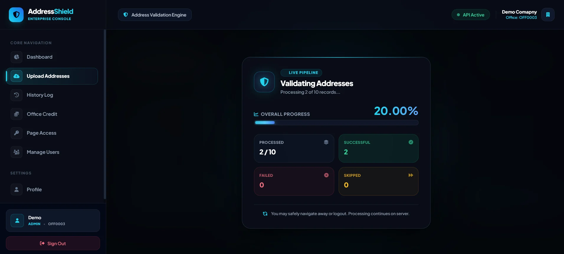 Watch the live progress